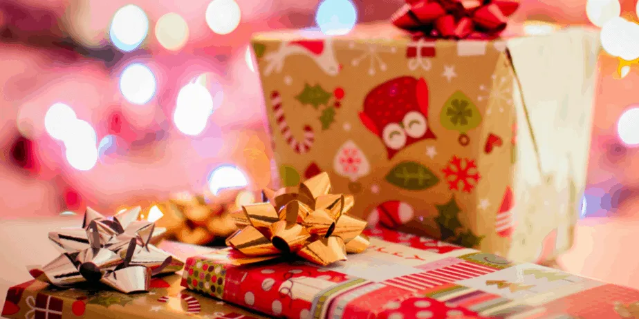Decorative image of lovingly wrapped presents