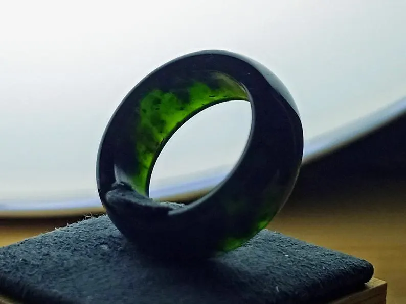 Black Hetian Jade Ring