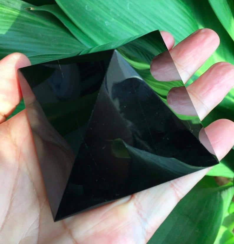 Black Obsidian Crystal Pyramid