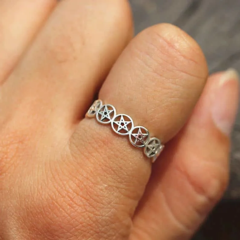 Silver Pentacle Ring