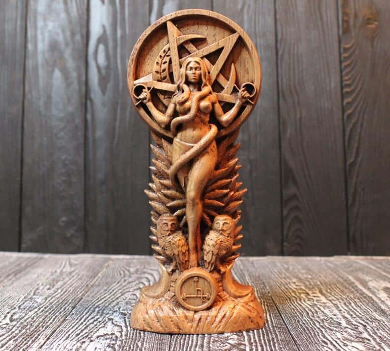 Pentacle And Lilith Altar Statue