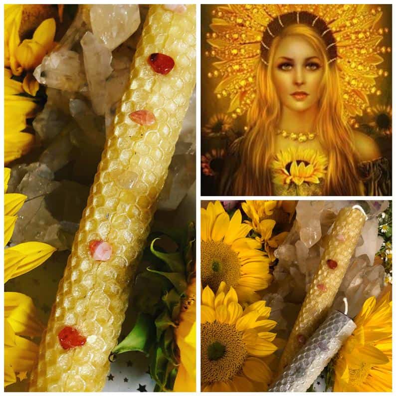 Sunna Or Sol Sun Goddess Candle