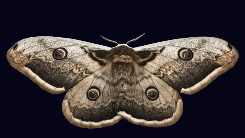 A moth on a dark blue background