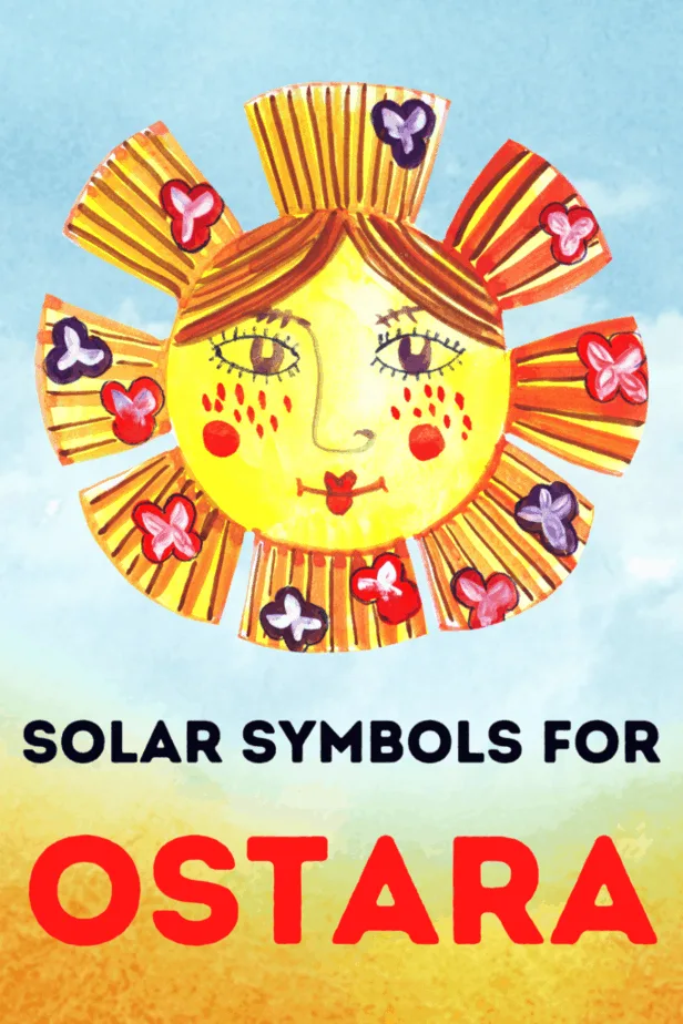 A watercolor sun on a sunny background. Solar symbols for Ostara.