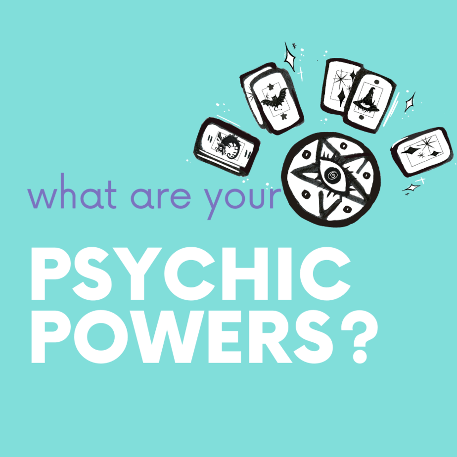Tarot cards around a pentacle and mystic eye. What are your psychic powers?
