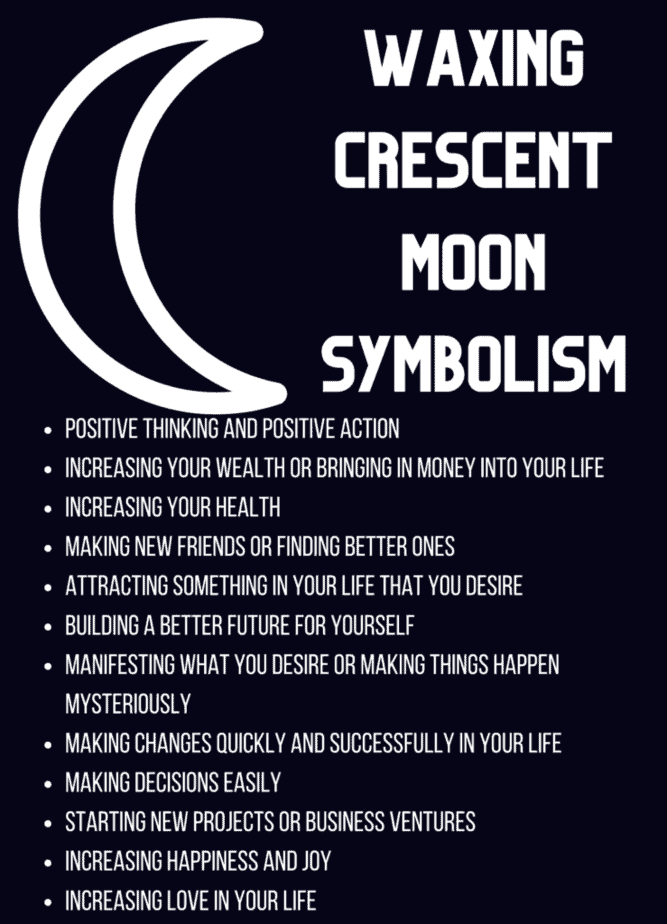 Waxing crescent moon symbolism.