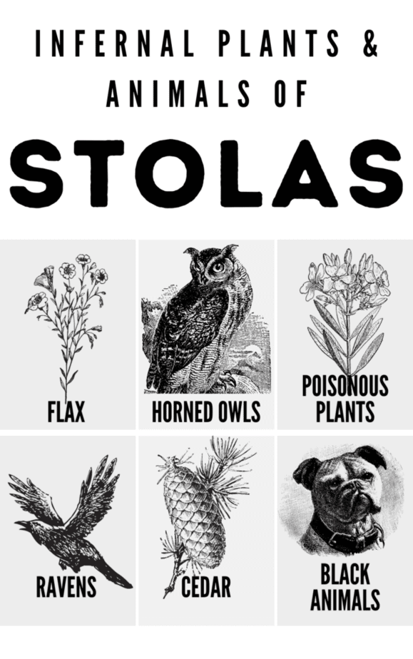 Animals and plants associated with Stolas demon