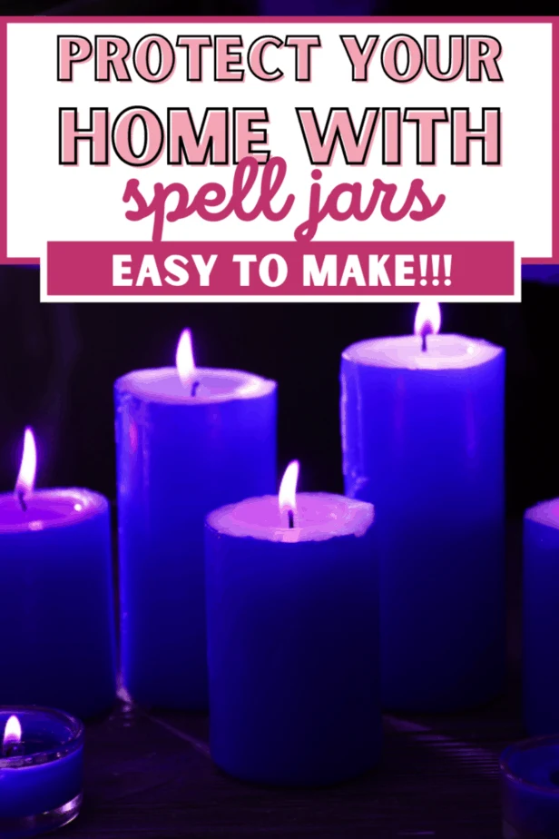 Protect your home with spell jars. Easy to make!!! Purple candles.
