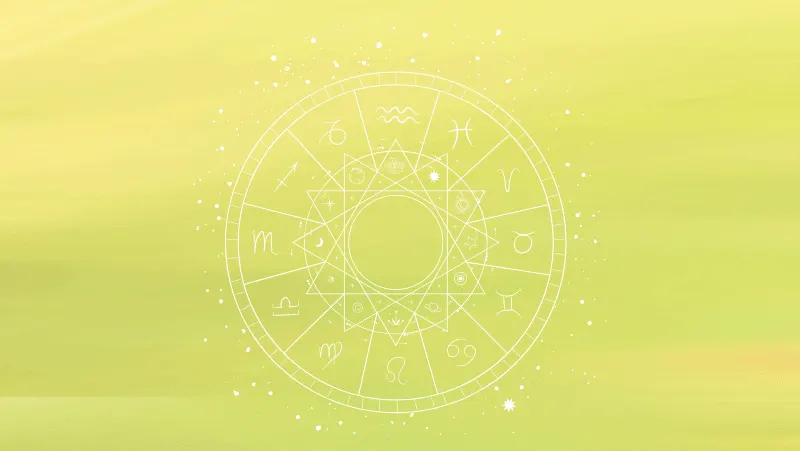 Astrology chart circle on a green gradient