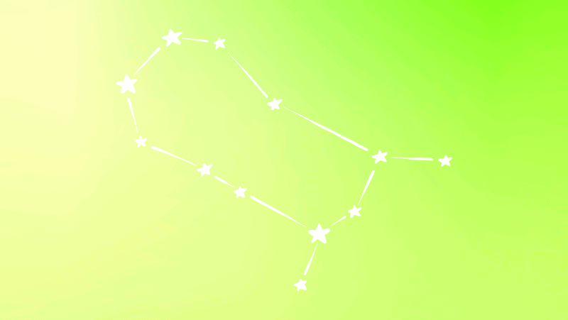 Gemini constellation on a green gradient