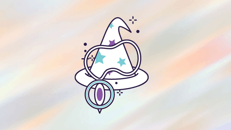 Witch hat and magical amulet