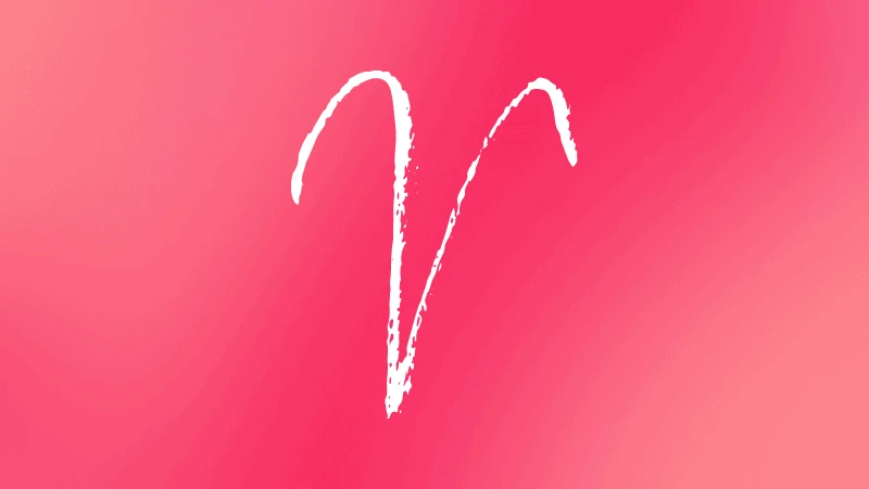 The Aries astrological sign  on a red gradient