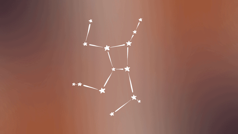 Virgo constellation on a brown gradient background