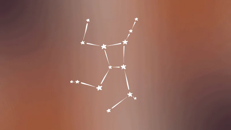 Virgo constellation on a brown gradient background