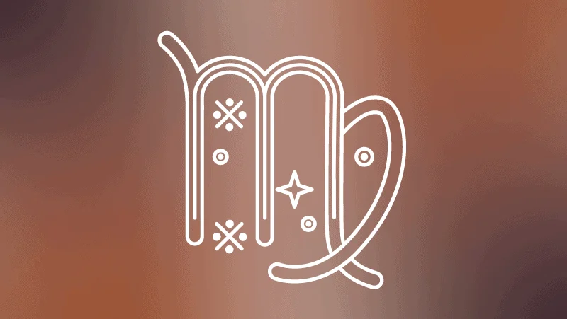 Virgo symbol on a brown gradient background
