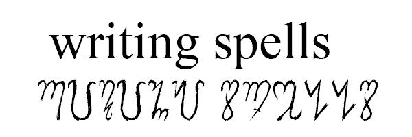 The Theban alphabet used to write writing spells