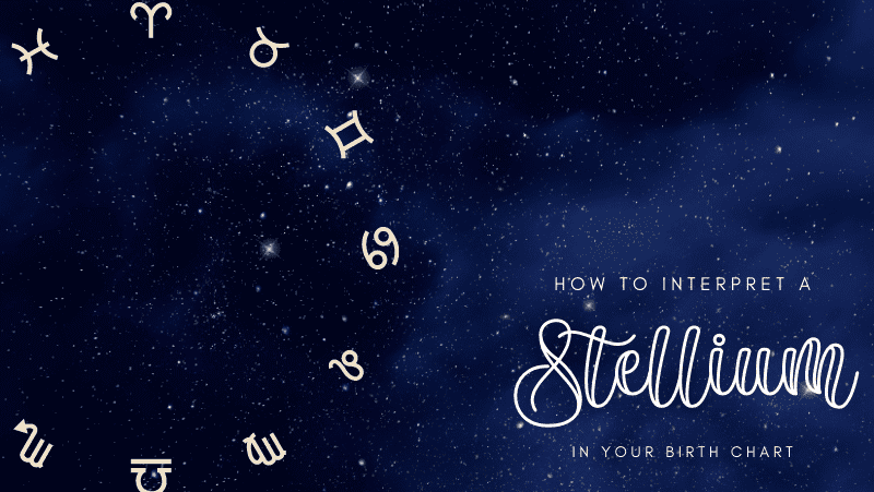 Night sky stars astrological symbols 