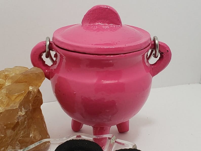Cast Iron Cauldron In Pink