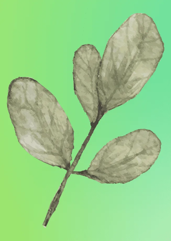 Green leaf on green gradient background greenery eco-friendly art