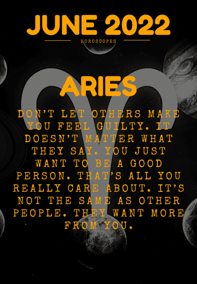 Aries horoscope for June 2022 with astrological symbolism in the image