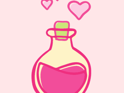 Magic love potion in pink
