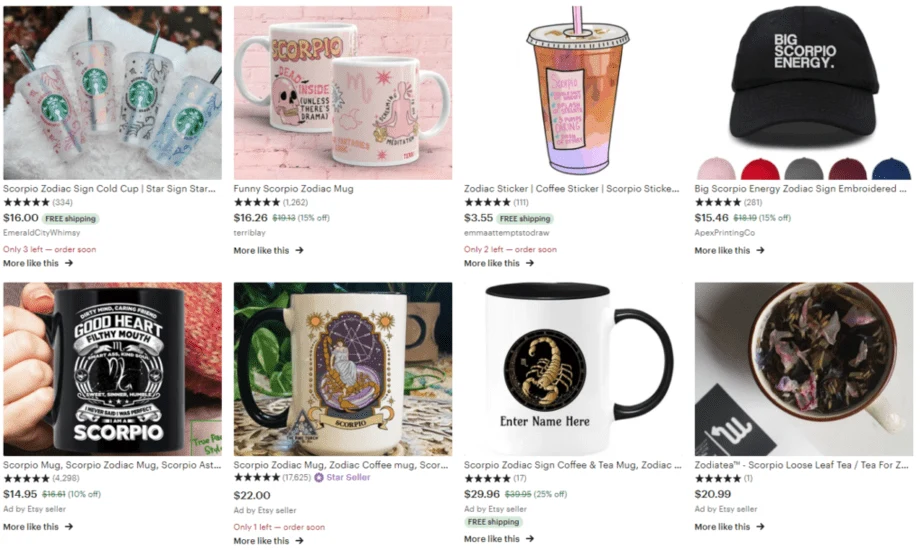 Scorpio coffee and Scorpio tea mugs and gifts on Etsy