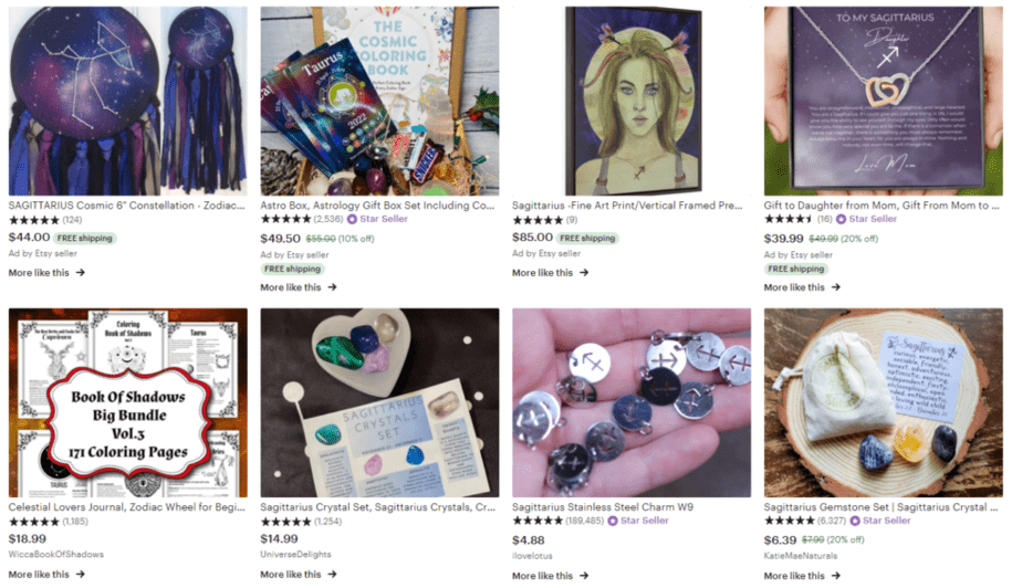 Sagittarius gifts for astro babes on Etsy