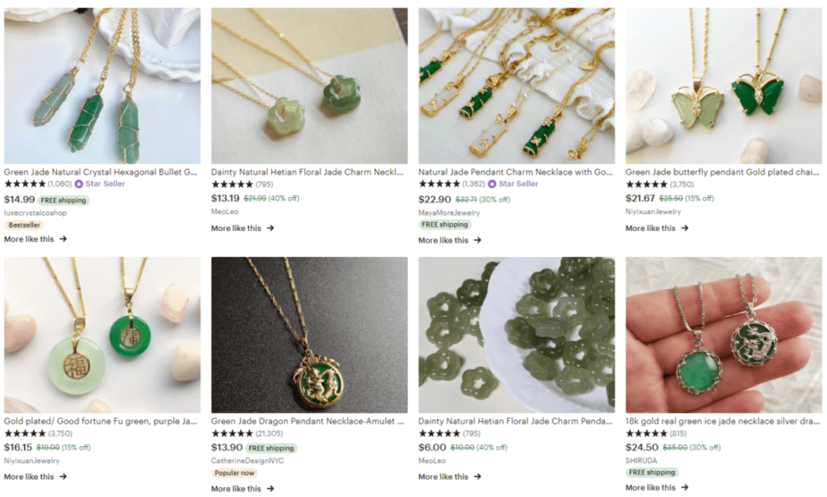 Green Jade pendants on Etsy