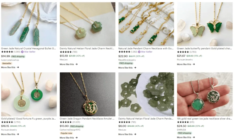 Green Jade pendants on Etsy