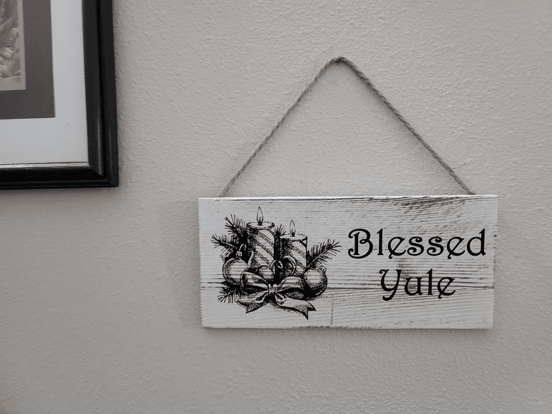 Blessed Yule Hanging Sign