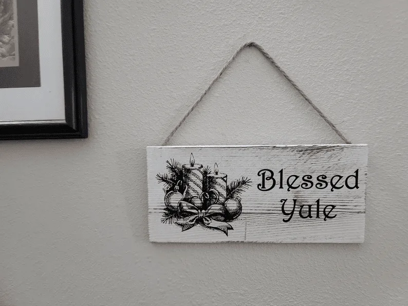 Blessed Yule Hanging Sign