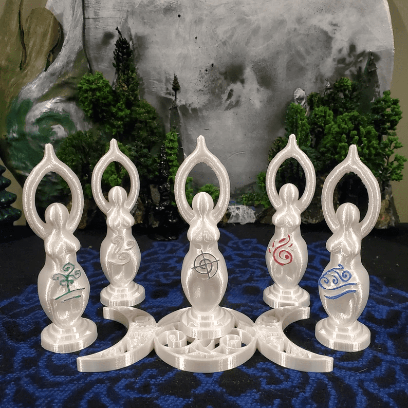Element Goddess Statuette Set