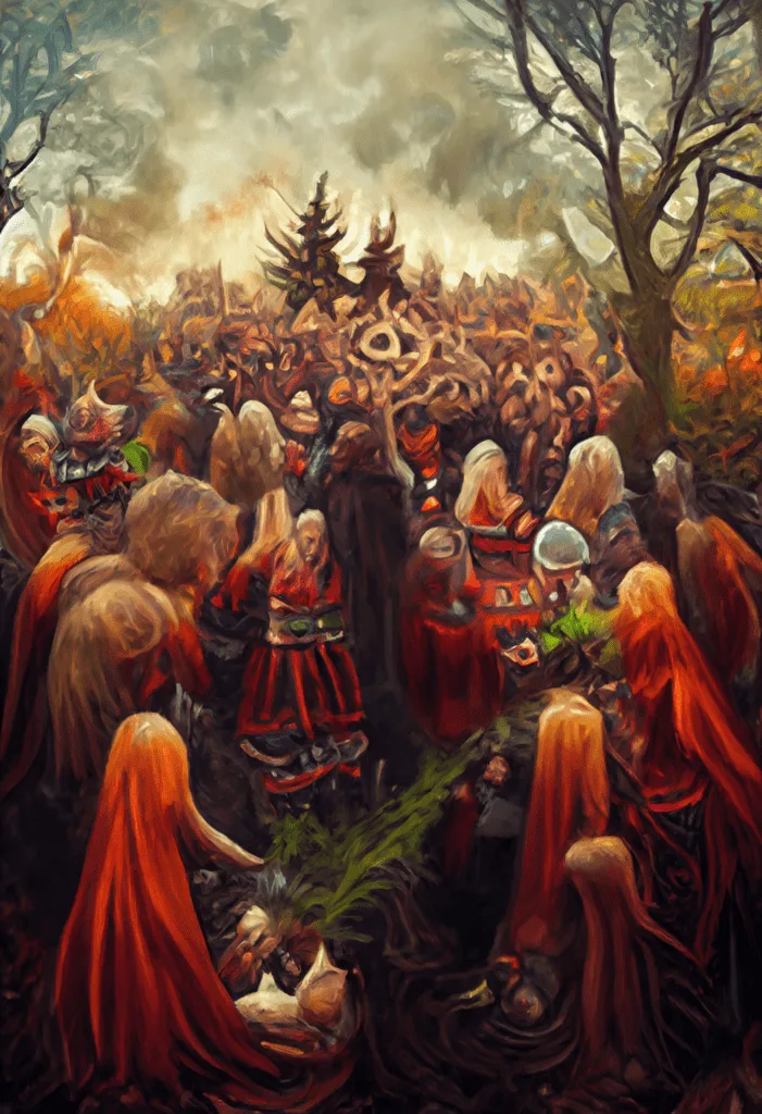 Pagan gathering painting