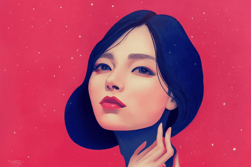 Lucky Girl Syndrome art: asian woman