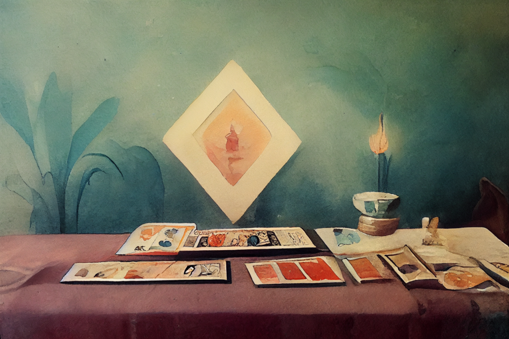 Tarot cards on a table