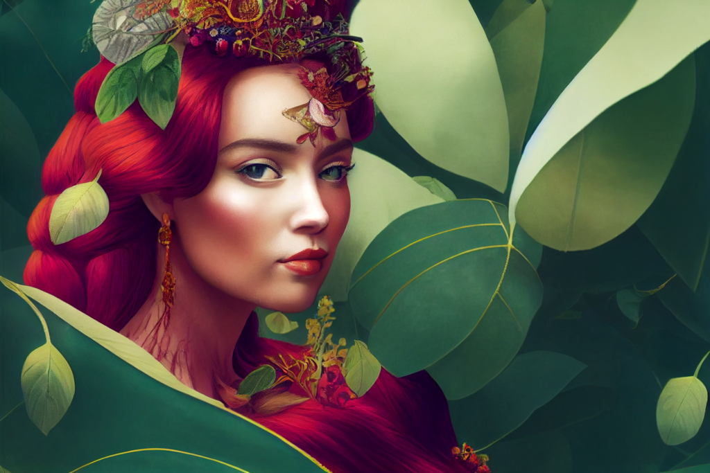 The empress is a positive card in most card readings regardless of the combinations of cards. Midjourney prompt: regal empress, beautiful woman on a throne full body from afar, red hair, green eyes, peaceful smile, pregnant, surrounded by fertility, cornucopia, greenery, lush plants, house plants, cats, pomegranates, beautiful chromatic colors