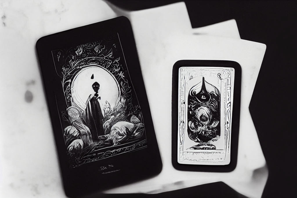 the magician tarot card "the magician tarot card" black and white gritty product image