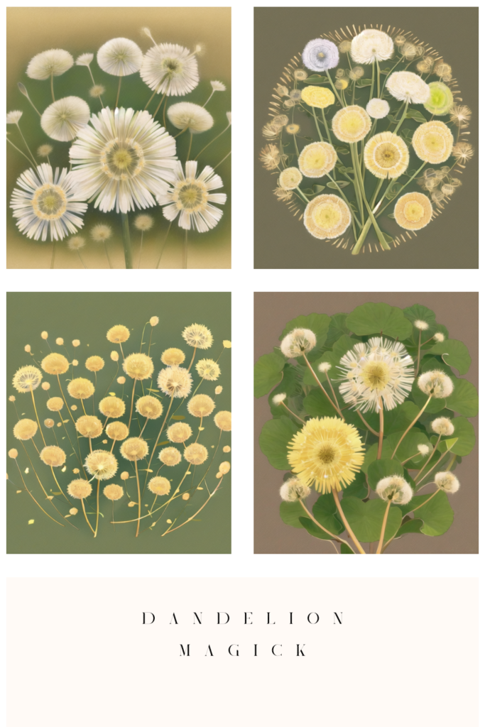 Dandelion botanical illustrations