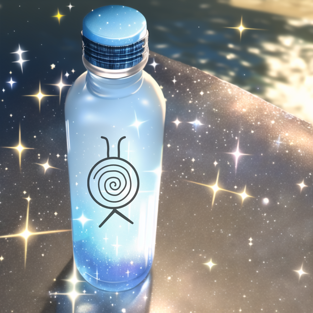 waterbottle, sigil, photorealistic, water bottle, sparkle