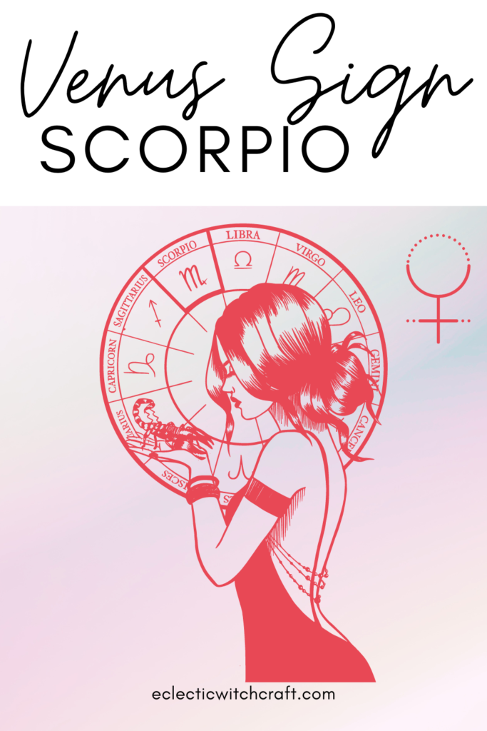 Aphrodite illustration. Venus astrological symbol. Pink soft background. Venus sign astro observations. Venus signs in astrology. Scorpio.