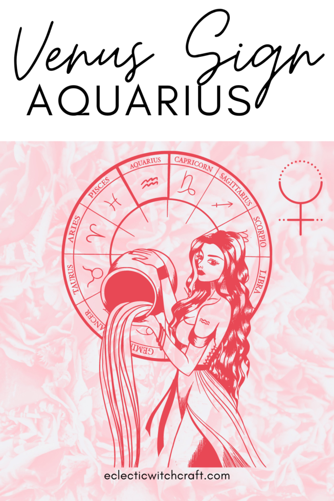 Aphrodite illustration. Venus astrological symbol. Pink soft background. Venus sign astro observations. Venus signs in astrology. Aquarius.