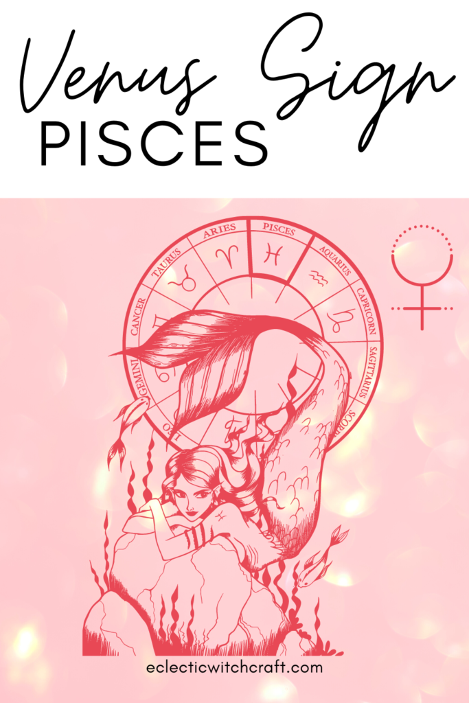 Aphrodite illustration. Venus astrological symbol. Pink soft background. Venus sign astro observations. Venus signs in astrology. Pisces.