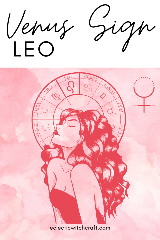 Aphrodite illustration. Venus astrological symbol. Pink soft background. Venus sign astro observations. Venus signs in astrology. Leo.