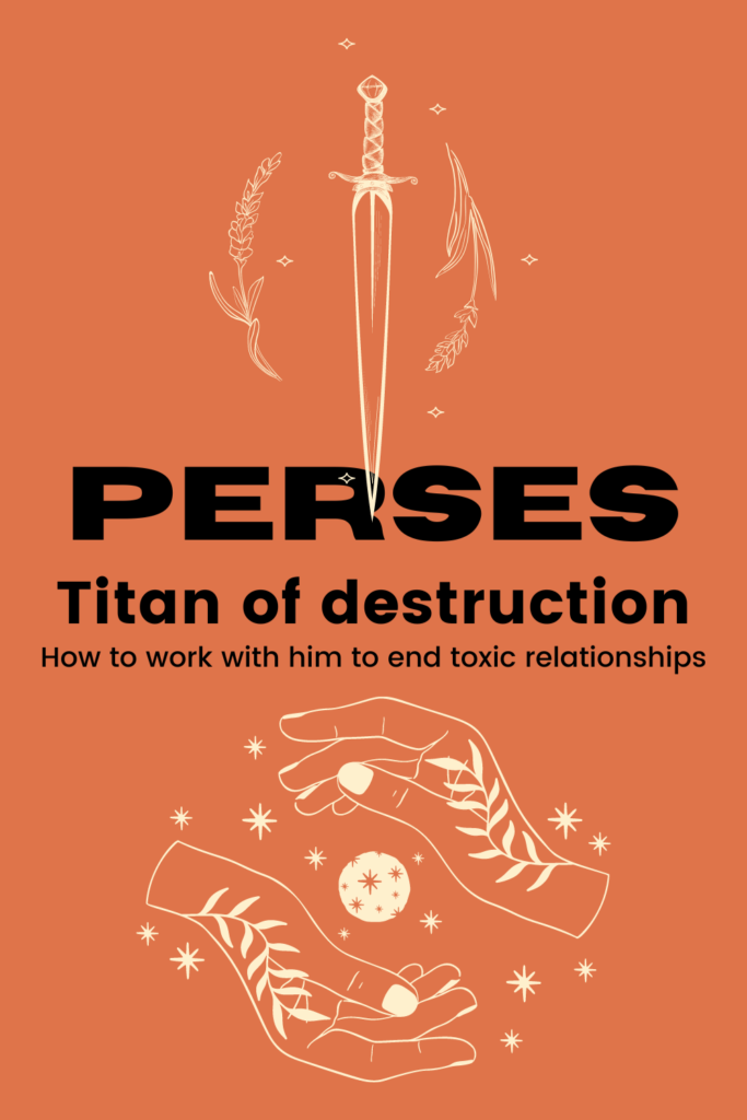 Mystical illustration elements. Perses Titan of Destruction.
