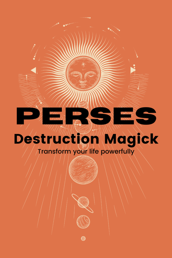 Mystical illustration elements. Perses Titan of Destruction.