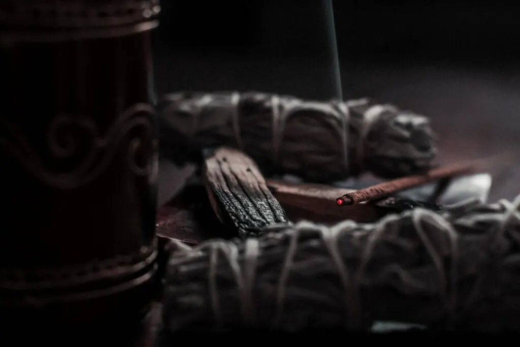 shallow focus photography of lighted incense