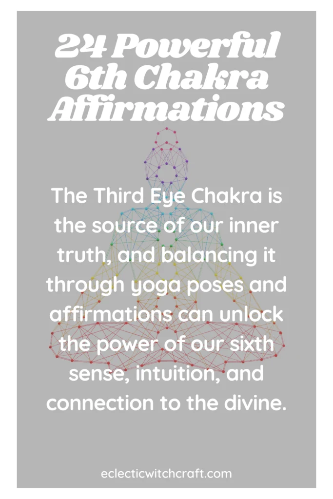 24 Powerful 6th Chakra Affirmations. Chakra art on a person.