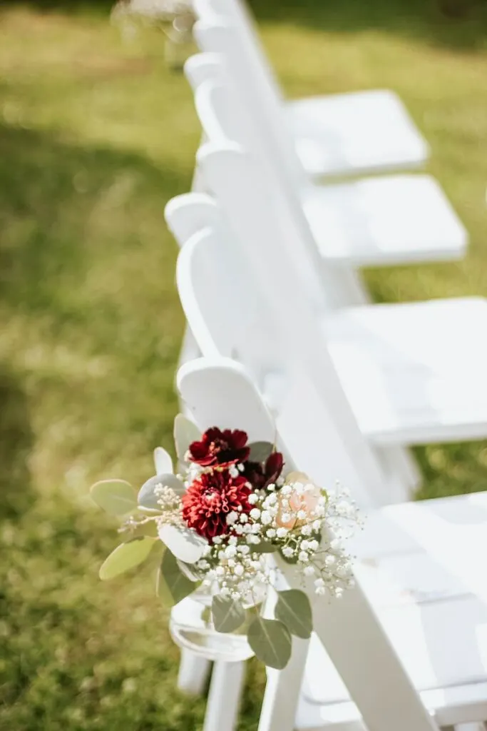Flowers on wedding chair
