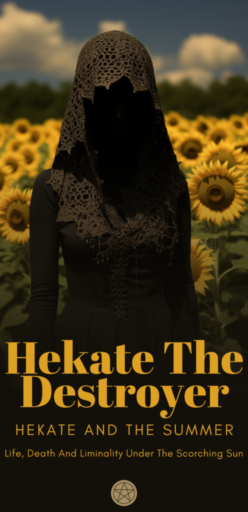 Dark goddess Hekate during summer paganism