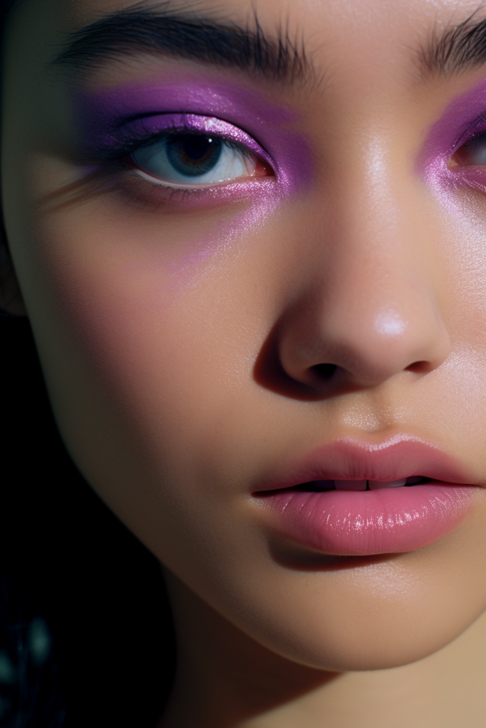 15 Vibrant purple liner with matching shadow and nude lips channeling her regality